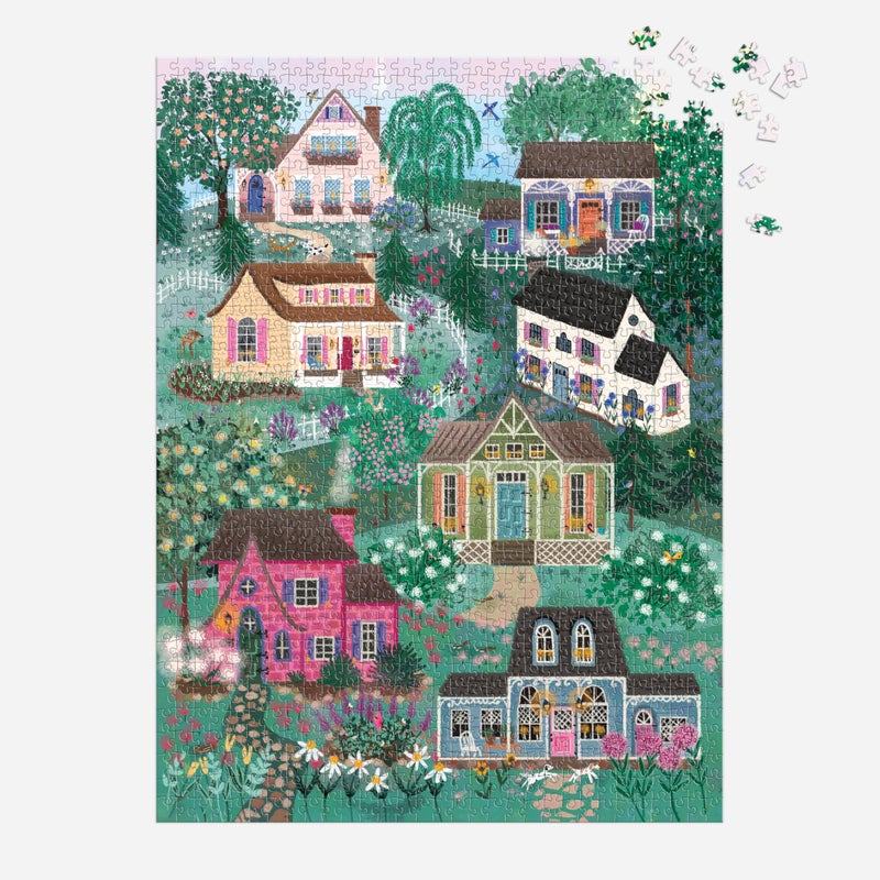 جاليسون Galison The Cottage Hills - أحجية الصور المقطوعة من Joy Laforme مكونة من 1000 قطعة تتميز بأعمال فنية جميلة للأكواخ في حي خيالي - Image 5